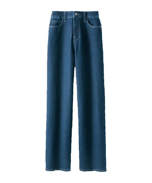 BELLUNA PLUS(ベルーナ)の「デニム素材美脚見えワイドパンツ68丈(その他パンツ・レディース・ネイビー/ケミカルウォッシュ/ブラック・SMALL/X-LARGE/LARGE/MEDIUM)」の9枚目の写真