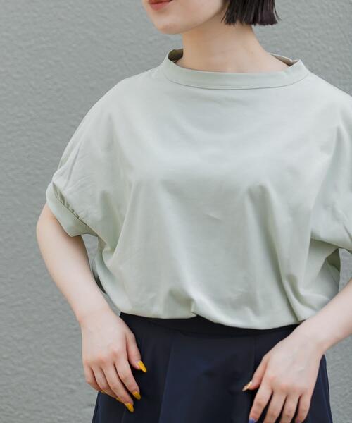 FORK&SPOON（フォークアンドスプーン）の「FORK&SPOON　ボトルネックギャザースリーブTシャツ（Tシャツ/カットソー・レディース・ベージュ/オフホワイト/チャコールグレー/ミント・1）」の4枚目の写真