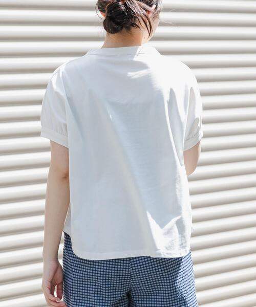 FORK&SPOON（フォークアンドスプーン）の「FORK&SPOON　ボトルネックギャザースリーブTシャツ（Tシャツ/カットソー・レディース・ベージュ/オフホワイト/チャコールグレー/ミント・1）」の5枚目の写真