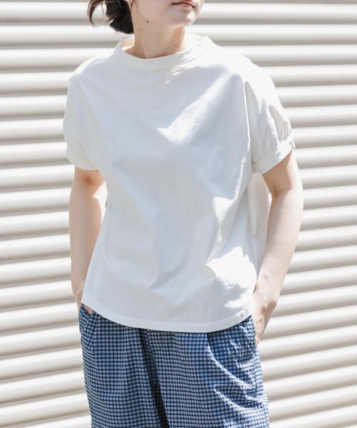 FORK&SPOON（フォークアンドスプーン）の「FORK&SPOON　ボトルネックギャザースリーブTシャツ（Tシャツ/カットソー・レディース・ベージュ/オフホワイト/チャコールグレー/ミント・1）」の8枚目の写真