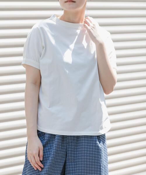 FORK&SPOON（フォークアンドスプーン）の「FORK&SPOON　ボトルネックギャザースリーブTシャツ（Tシャツ/カットソー・レディース・ベージュ/オフホワイト/チャコールグレー/ミント・1）」の9枚目の写真