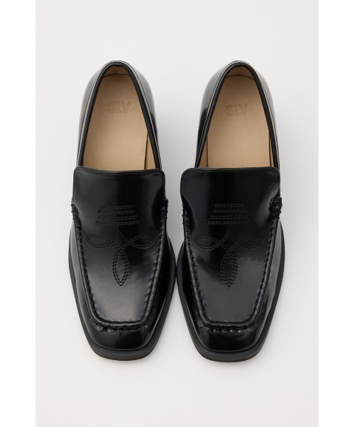 SLY(スライ)の「SQUARE HEEL LOAFER スクエアヒールローファー(ローファー・レディース・ブラック/ブラウン・MEDIUM/LARGE/SMALL)」の5枚目の写真
