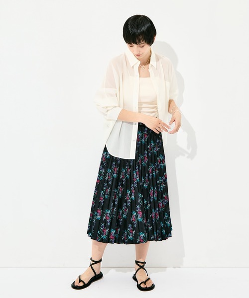 FUMIE TANAKA（フミエタナカ）の「[FUMIE=TANAKA/フミエタナカ]flower pleats SK（スカート・レディース・ホワイト/ブラック・38/36）」の12枚目の写真