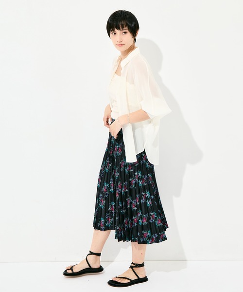 FUMIE TANAKA（フミエタナカ）の「[FUMIE=TANAKA/フミエタナカ]flower pleats SK（スカート・レディース・ホワイト/ブラック・38/36）」の11枚目の写真
