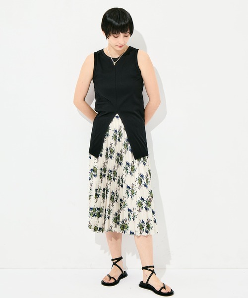 FUMIE TANAKA（フミエタナカ）の「[FUMIE=TANAKA/フミエタナカ]flower pleats SK（スカート・レディース・ホワイト/ブラック・38/36）」の19枚目の写真