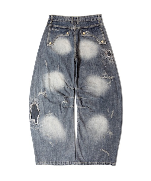 GALLIS ADDICTION(ガリスアディクション)の「GA REPAIR HARD CRUSH DENIM2(デニムパンツ・メンズ・ブラック/インディゴブルー・M/L)」の6枚目の写真