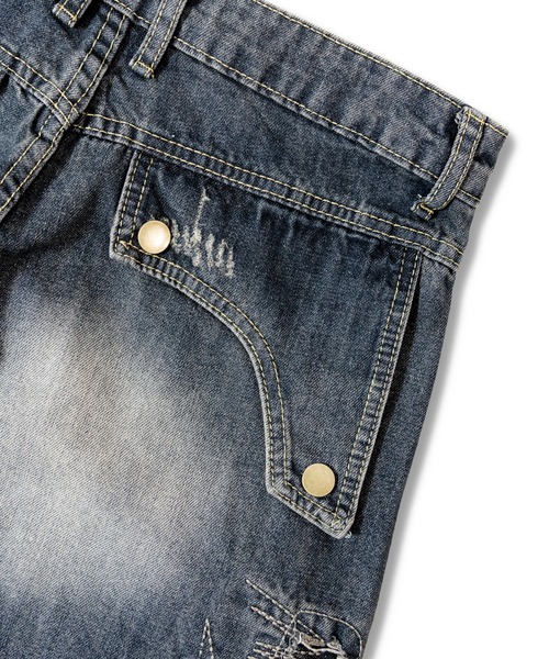 GALLIS ADDICTION(ガリスアディクション)の「GA REPAIR HARD CRUSH DENIM2(デニムパンツ・メンズ・ブラック/インディゴブルー・M/L)」の11枚目の写真