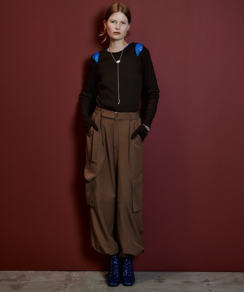 MAISON SPECIAL(メゾンスペシャル)の「【2026Autumn PRE-ORDER】Belted Suiting Cargo Pants/ベルテッドスーチングカーゴパンツ(カーゴパンツ・レディース・キャメル/ブラック/グレー・38/36)」の3枚目の写真