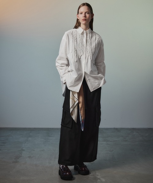 MAISON SPECIAL(メゾンスペシャル)の「【2026Autumn PRE-ORDER】Belted Suiting Cargo Pants/ベルテッドスーチングカーゴパンツ(カーゴパンツ・レディース・キャメル/ブラック/グレー・38/36)」の5枚目の写真