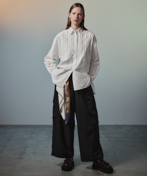 MAISON SPECIAL(メゾンスペシャル)の「【2026Autumn PRE-ORDER】Belted Suiting Cargo Pants/ベルテッドスーチングカーゴパンツ(カーゴパンツ・レディース・キャメル/ブラック/グレー・38/36)」の6枚目の写真