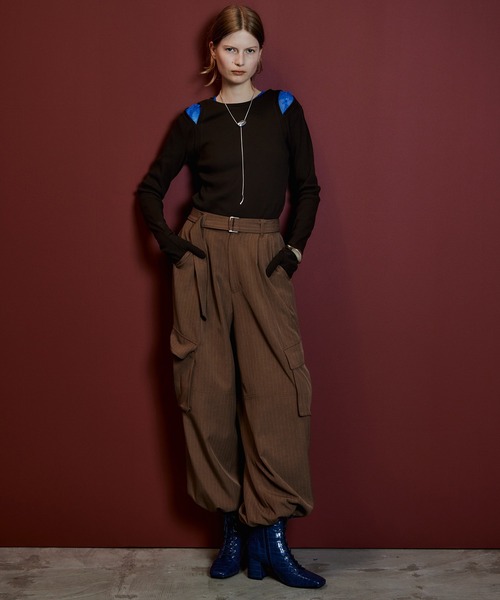 MAISON SPECIAL(メゾンスペシャル)の「【2026Autumn PRE-ORDER】Belted Suiting Cargo Pants/ベルテッドスーチングカーゴパンツ(カーゴパンツ・レディース・キャメル/ブラック/グレー・38/36)」の12枚目の写真
