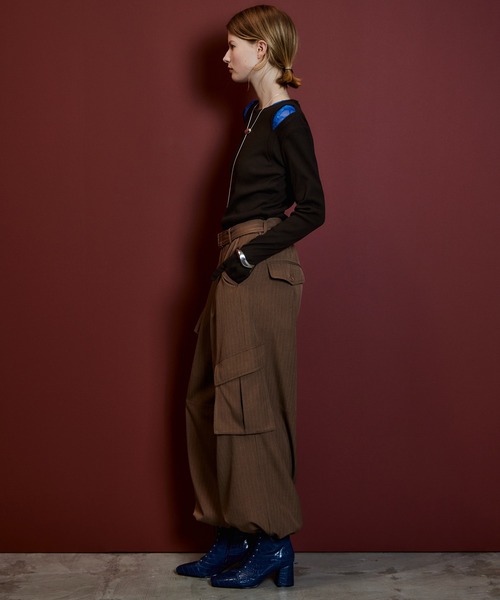 MAISON SPECIAL(メゾンスペシャル)の「【2026Autumn PRE-ORDER】Belted Suiting Cargo Pants/ベルテッドスーチングカーゴパンツ(カーゴパンツ・レディース・キャメル/ブラック/グレー・38/36)」の13枚目の写真