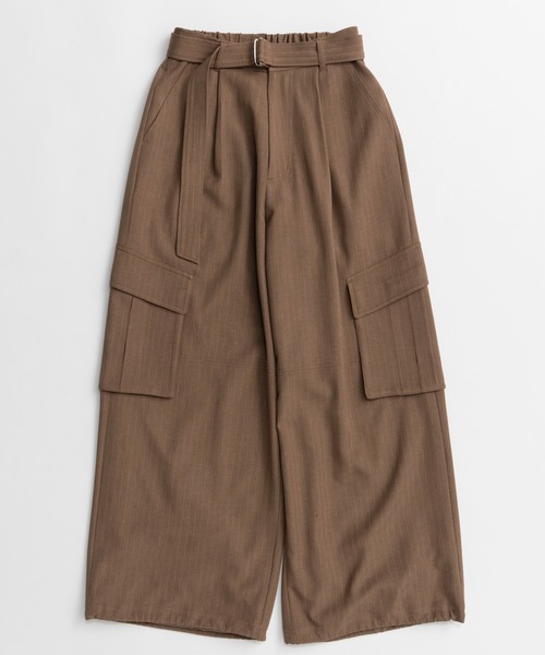MAISON SPECIAL(メゾンスペシャル)の「【2026Autumn PRE-ORDER】Belted Suiting Cargo Pants/ベルテッドスーチングカーゴパンツ(カーゴパンツ・レディース・キャメル/ブラック/グレー・38/36)」の20枚目の写真