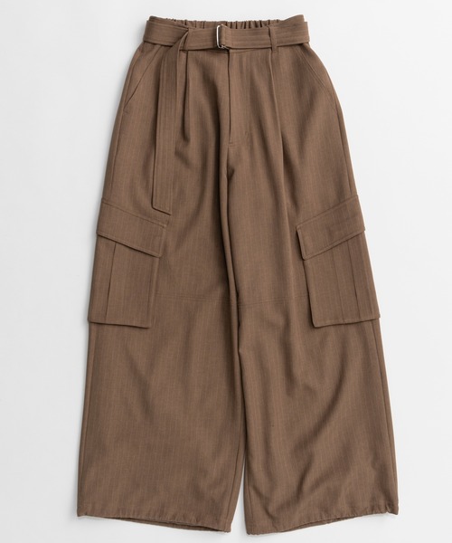 MAISON SPECIAL(メゾンスペシャル)の「【2026Autumn PRE-ORDER】Belted Suiting Cargo Pants/ベルテッドスーチングカーゴパンツ(カーゴパンツ・レディース・キャメル/ブラック/グレー・38/36)」の21枚目の写真