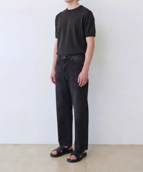 EDINBURGH CLUB（エディンバラクラブ）の「COOL LINEN HALF-SLEEVE KNIT (CHARCOAL)（ニット/セーター・メンズ・チャコール・SMALL/MEDIUM/LARGE/X-LARGE）」の3枚目の写真