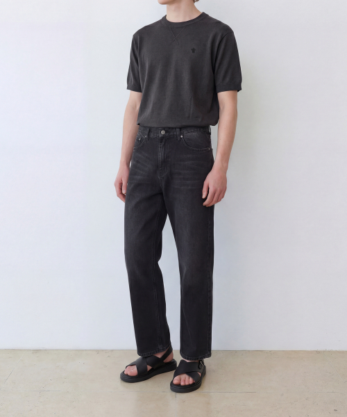EDINBURGH CLUB（エディンバラクラブ）の「COOL LINEN HALF-SLEEVE KNIT (CHARCOAL)（ニット/セーター・メンズ・チャコール・SMALL/MEDIUM/LARGE/X-LARGE）」の4枚目の写真