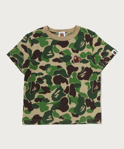 A BATHING APE（アベイシングエイプ）の「ABC CAMO APE & MILO ONE POINT TEE（Tシャツ/カットソー・キッズ・ブルー/ピンク/グリーン・110/100/90/130/140）」の2枚目の写真