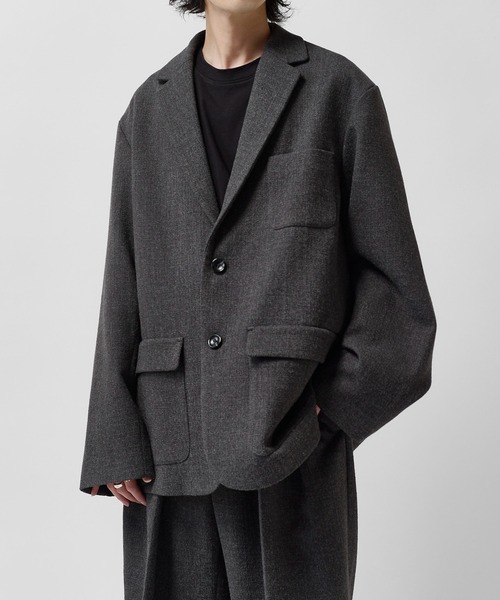 Lui's(ルイス)の「【Neucon】CLASSIC HEATHER OVER JACKET / クラシックオーバーテーラードジャケット / セットアップ対応(テーラードジャケット・メンズ・ブラウン/チャコールグレー・1/2)」の5枚目の写真
