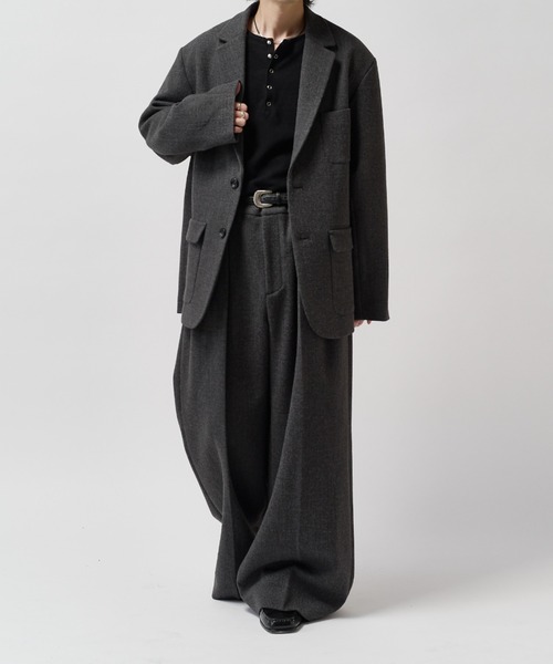 Lui's(ルイス)の「【Neucon】CLASSIC HEATHER OVER JACKET / クラシックオーバーテーラードジャケット / セットアップ対応(テーラードジャケット・メンズ・ブラウン/チャコールグレー・1/2)」の19枚目の写真