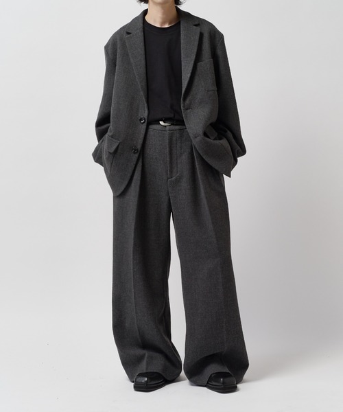 Lui's(ルイス)の「【Neucon】CLASSIC HEATHER OVER JACKET / クラシックオーバーテーラードジャケット / セットアップ対応(テーラードジャケット・メンズ・ブラウン/チャコールグレー・1/2)」の9枚目の写真