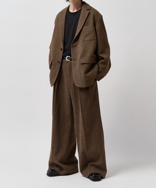 Lui's(ルイス)の「【Neucon】CLASSIC HEATHER OVER JACKET / クラシックオーバーテーラードジャケット / セットアップ対応(テーラードジャケット・メンズ・ブラウン/チャコールグレー・1/2)」の15枚目の写真