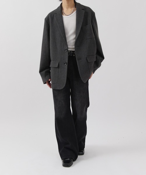 Lui's(ルイス)の「【Neucon】CLASSIC HEATHER OVER JACKET / クラシックオーバーテーラードジャケット / セットアップ対応(テーラードジャケット・メンズ・ブラウン/チャコールグレー・1/2)」の10枚目の写真