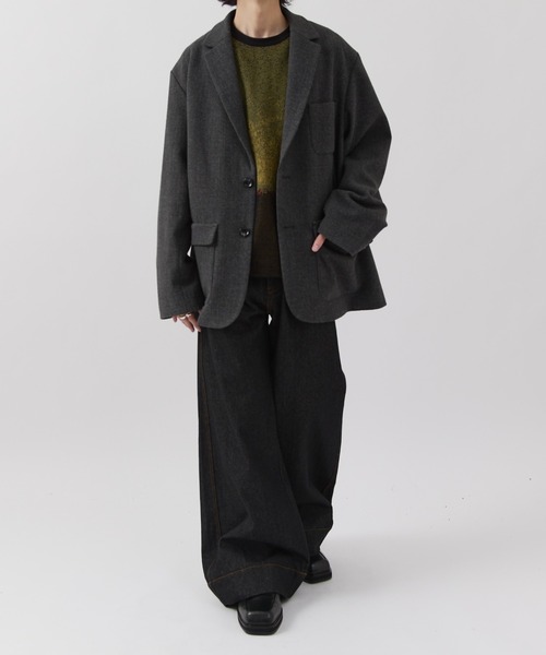 Lui's(ルイス)の「【Neucon】CLASSIC HEATHER OVER JACKET / クラシックオーバーテーラードジャケット / セットアップ対応(テーラードジャケット・メンズ・ブラウン/チャコールグレー・1/2)」の18枚目の写真