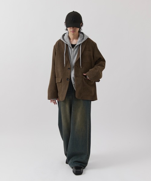 Lui's(ルイス)の「【Neucon】CLASSIC HEATHER OVER JACKET / クラシックオーバーテーラードジャケット / セットアップ対応(テーラードジャケット・メンズ・ブラウン/チャコールグレー・1/2)」の14枚目の写真