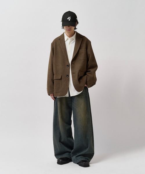 Lui's(ルイス)の「【Neucon】CLASSIC HEATHER OVER JACKET / クラシックオーバーテーラードジャケット / セットアップ対応(テーラードジャケット・メンズ・ブラウン/チャコールグレー・1/2)」の11枚目の写真