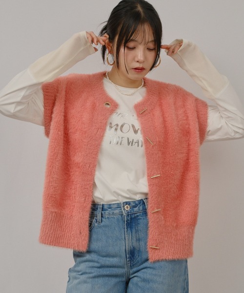 palm RICHE(ポームリシュ)の「箔プリントロゴロンT(Tシャツ/カットソー・レディース・ライトブルー/ブラック/オフホワイト・M)」の4枚目の写真