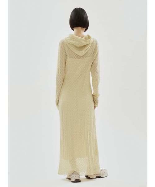emmi(エミ)の「カットレースフーディーワンピース(ワンピース・レディース・イエロー/ブラック/オフホワイト・F)」の6枚目の写真