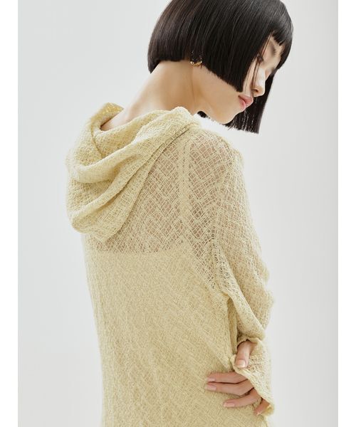 emmi(エミ)の「カットレースフーディーワンピース(ワンピース・レディース・イエロー/ブラック/オフホワイト・F)」の9枚目の写真