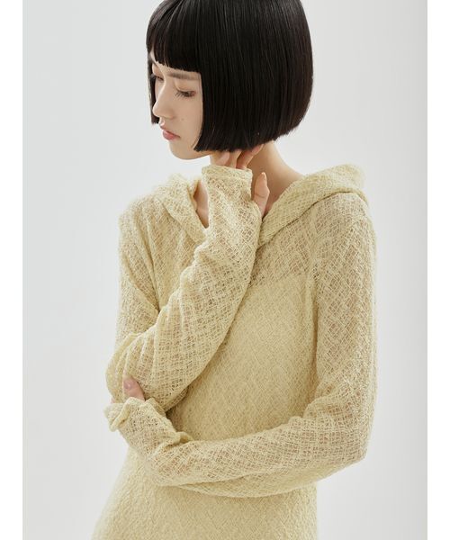 emmi(エミ)の「カットレースフーディーワンピース(ワンピース・レディース・イエロー/ブラック/オフホワイト・F)」の10枚目の写真