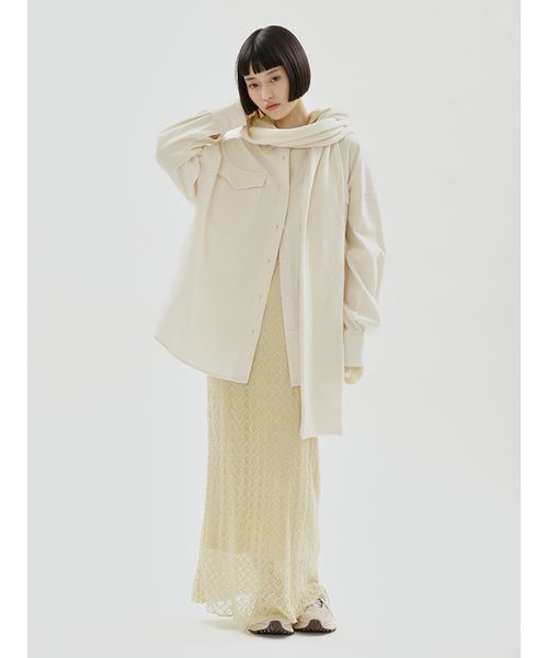 emmi(エミ)の「カットレースフーディーワンピース(ワンピース・レディース・イエロー/ブラック/オフホワイト・F)」の13枚目の写真