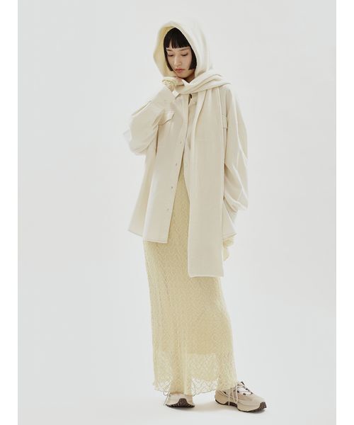 emmi(エミ)の「カットレースフーディーワンピース(ワンピース・レディース・イエロー/ブラック/オフホワイト・F)」の14枚目の写真