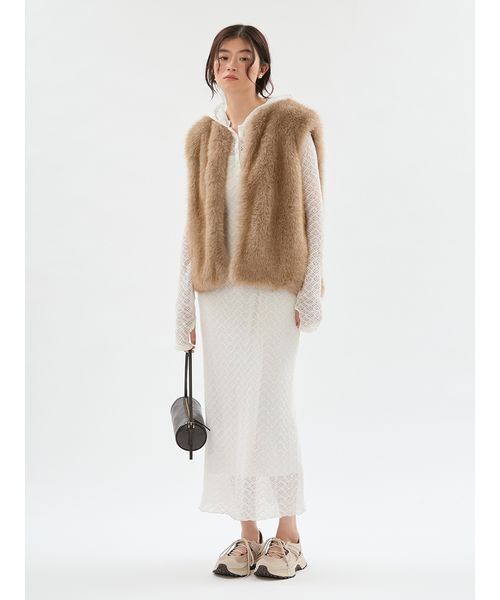 emmi(エミ)の「カットレースフーディーワンピース(ワンピース・レディース・イエロー/ブラック/オフホワイト・F)」の17枚目の写真
