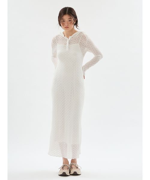 emmi(エミ)の「カットレースフーディーワンピース(ワンピース・レディース・イエロー/ブラック/オフホワイト・F)」の18枚目の写真