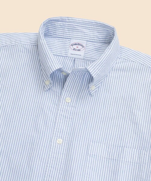 BROOKS BROTHERS（ブルックスブラザーズ）の「オックスフォード　キャンディストライプ　ショートスリーブ　フライデーシャツ（シャツ/ブラウス・メンズ・ブルー・MEDIUM/LARGE/SMALL）」の3枚目の写真