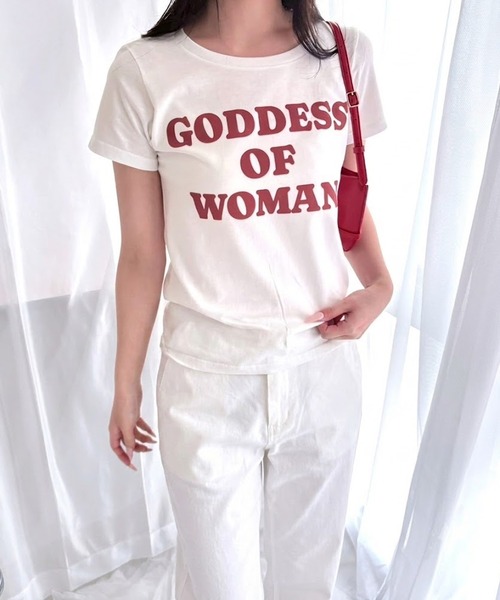 fiere(フィエール)の「レッドロゴプリント半袖Tシャツ(Tシャツ/カットソー・レディース・ホワイト・WM)」の4枚目の写真