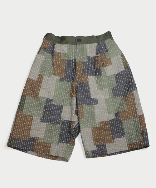 amok(アモク)の「SASHIKO PATCHED SHORT PANTS(その他パンツ・メンズ・カーキ/マルチ・M/L/S)」の6枚目の写真