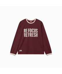 Refocus Mesh Round Neck T Shirt_Burgundy