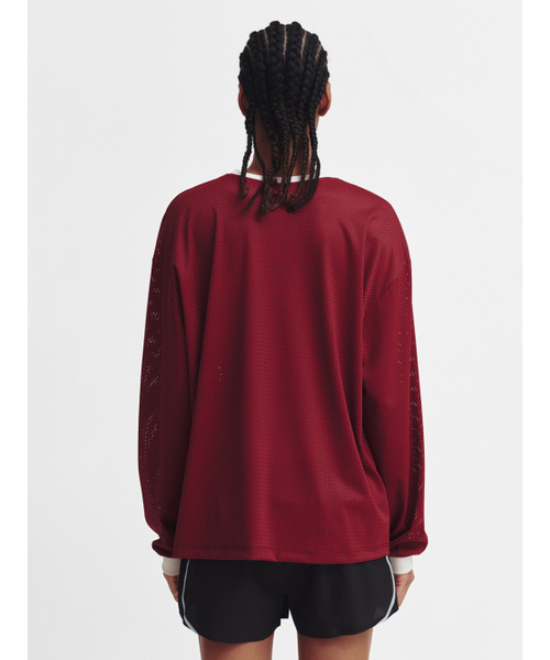 MENASOO(ミナス)の「Refocus Mesh Round Neck T Shirt_Burgundy(Tシャツ/カットソー・レディース・バーガンディー・FREE/2)」の2枚目の写真