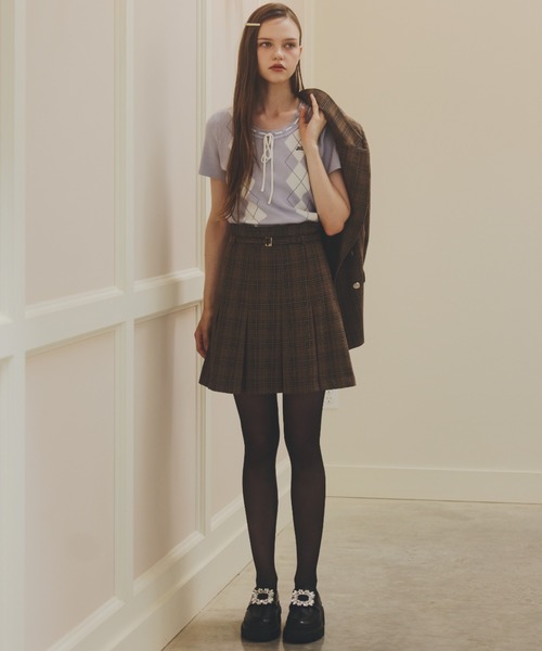 JILL by JILL STUART（ジルバイジルスチュアート）の「＜セットアップ対応＞ボックスプリーツミニスカート（スカート・レディース・モカ/グレー/ブラウン系その他・SMALL/MEDIUM）」の3枚目の写真