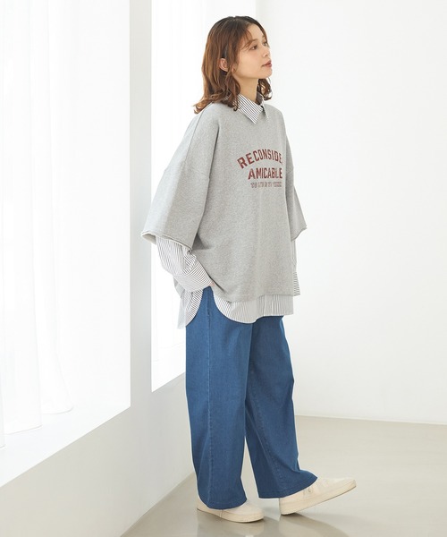 Honeys(ハニーズ)の「デニムイージーパンツ(股下66cm)(デニムパンツ・レディース・ダークインディゴブルー/ブラック/ライトインディゴブルー・3L/L/LL/M/S)」の8枚目の写真