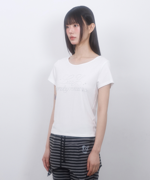 LMR(エルエムアール)の「ホットフィックスカットアウト半袖Tシャツホワイト(Tシャツ/カットソー・レディース・ホワイト・SMALL/MEDIUM)」の5枚目の写真