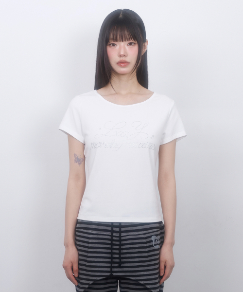 LMR(エルエムアール)の「ホットフィックスカットアウト半袖Tシャツホワイト(Tシャツ/カットソー・レディース・ホワイト・SMALL/MEDIUM)」の6枚目の写真