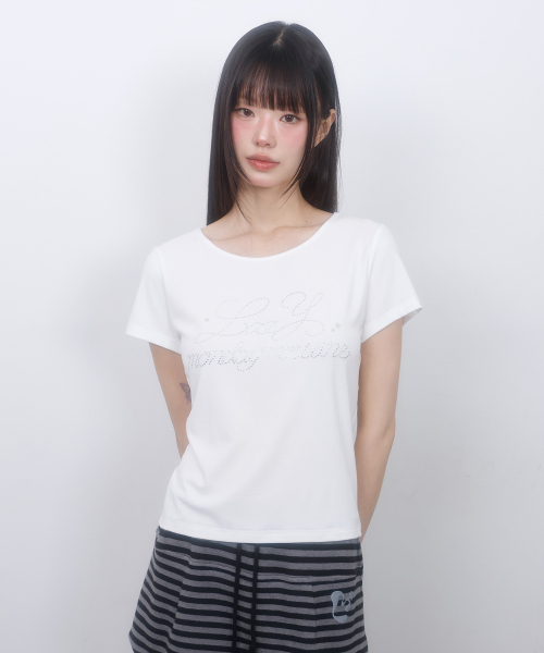 LMR(エルエムアール)の「ホットフィックスカットアウト半袖Tシャツホワイト(Tシャツ/カットソー・レディース・ホワイト・SMALL/MEDIUM)」の7枚目の写真