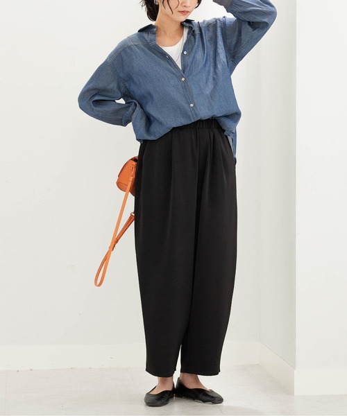 BELLUNA PLUS(ベルーナ)の「とろみビンテージ素材バレルパンツ(その他パンツ・レディース・ブラック/カーキ/レンガ・X-LARGE/MEDIUM/LARGE)」の8枚目の写真