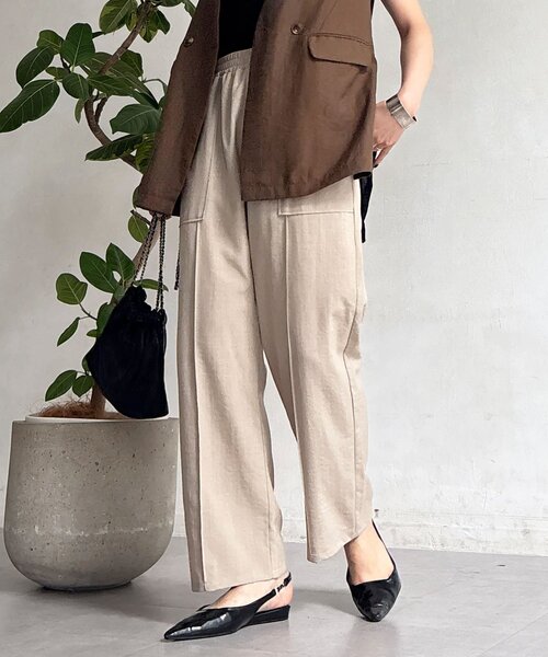 un dix cors（アンディコール）の「麻調ベイカーパンツ（その他パンツ・レディース・ブラック/グレー/ベージュ/ブラウン・FREE）」の5枚目の写真