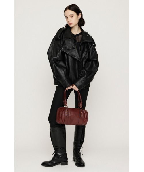 SLY(スライ)の「【AW PRE ORDER 第2弾】STAND COLLAR ZIP BZ スタンドカラージップブルゾン 秋服 スタンドネック ハイネック(ブルゾン・レディース・ブラック/ベージュ・FREE)」の3枚目の写真